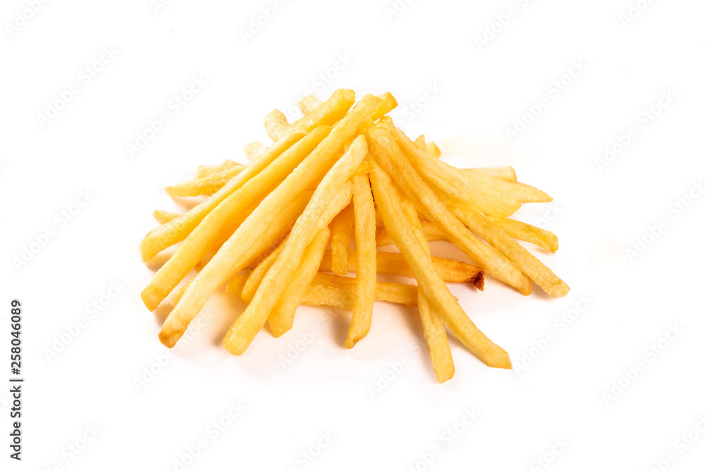 Potato fry isolated on white background. Potato fry isolated on white background.