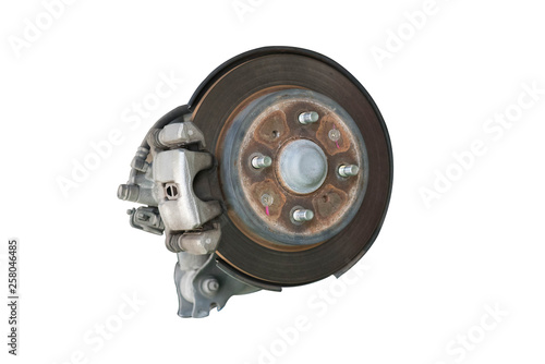 Car Brake Disc on white background with clipping.