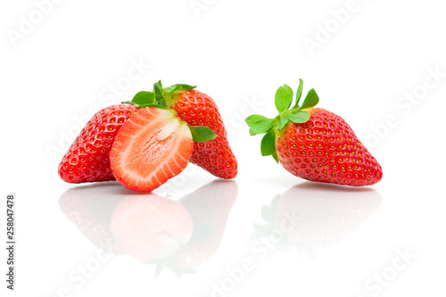 ripe strawberry isolated on a white background