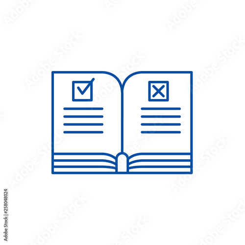 Rules line concept icon. Rules flat  vector website sign, outline symbol, illustration.