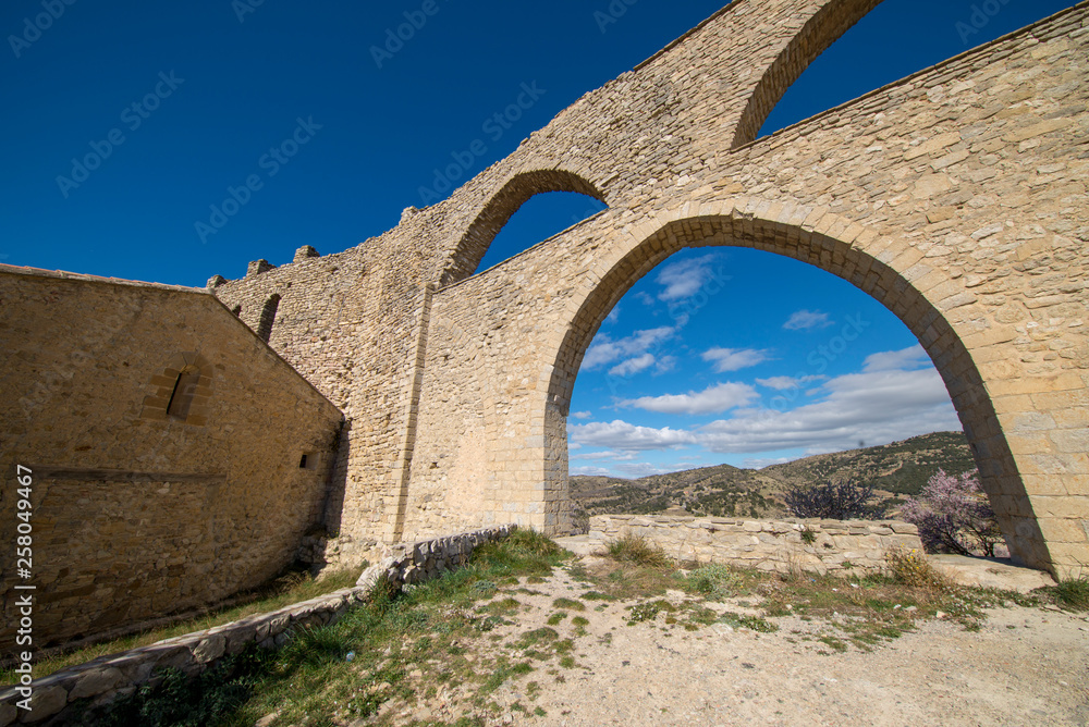 The aqueduct of the medieval village of Morella