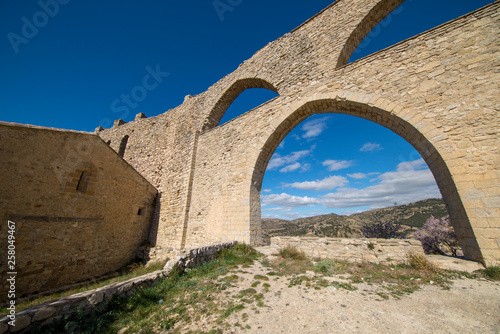 The aqueduct of the medieval village of Morella