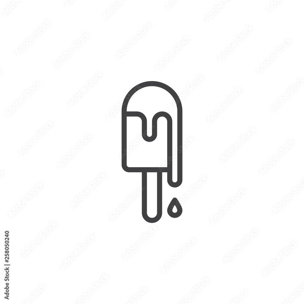 Ice cream stick line icon. linear style sign for mobile concept and web design. Popsicle outline vector icon. Dessert snack symbol, logo illustration. Pixel perfect vector graphics Ice cream stick line icon. linear style sign for mobile concept and web design. Popsicle outline vector icon. Dessert snack symbol, logo illustration. Pixel perfect vector graphics