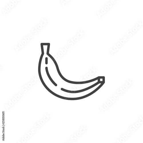 Banana, fruit line icon. linear style sign for mobile concept and web design. Tropical fruit banana outline vector icon. Symbol, logo illustration. Pixel perfect vector graphics