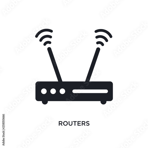 routers isolated icon. simple element illustration from technology concept icons. routers editable logo sign symbol design on white background. can be use for web and mobile
