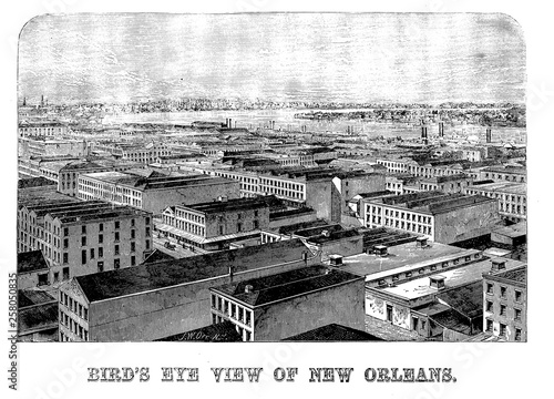New Orleans. Engraving illustration