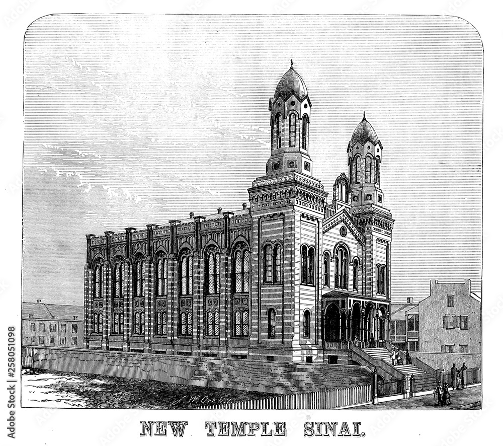 Fototapeta premium New Orleans. Engraving illustration