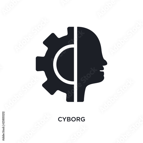 cyborg isolated icon. simple element illustration from artificial intellegence concept icons. cyborg editable logo sign symbol design on white background. can be use for web and mobile