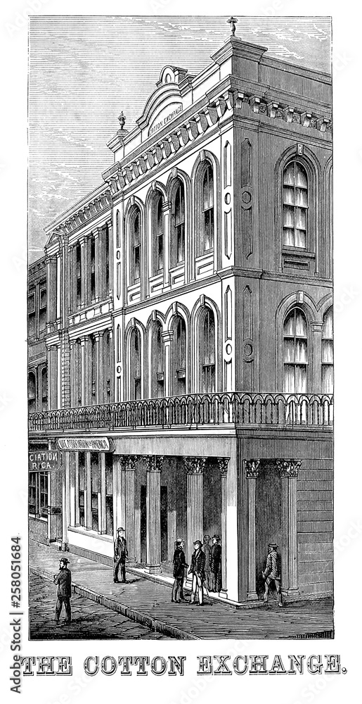 New Orleans. Engraving illustration New Orleans. Engraving illustration