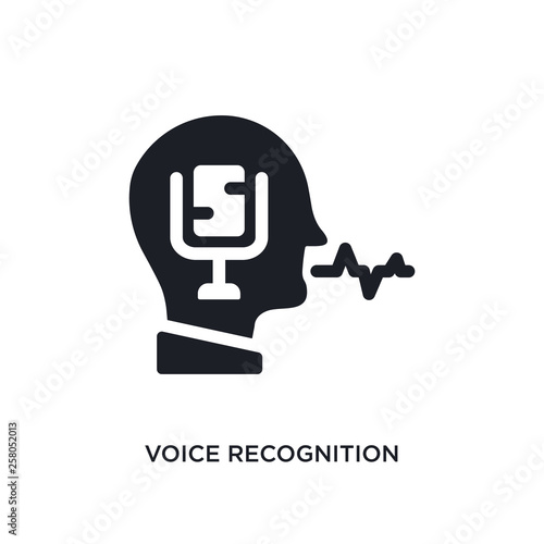 voice recognition isolated icon. simple element illustration from artificial intellegence concept icons. voice recognition editable logo sign symbol design on white background. can be use for web