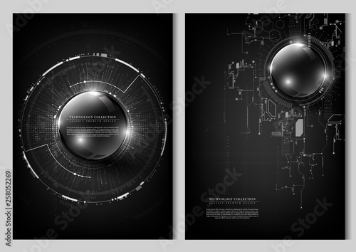 Technology futuristic system cyber space background template vector