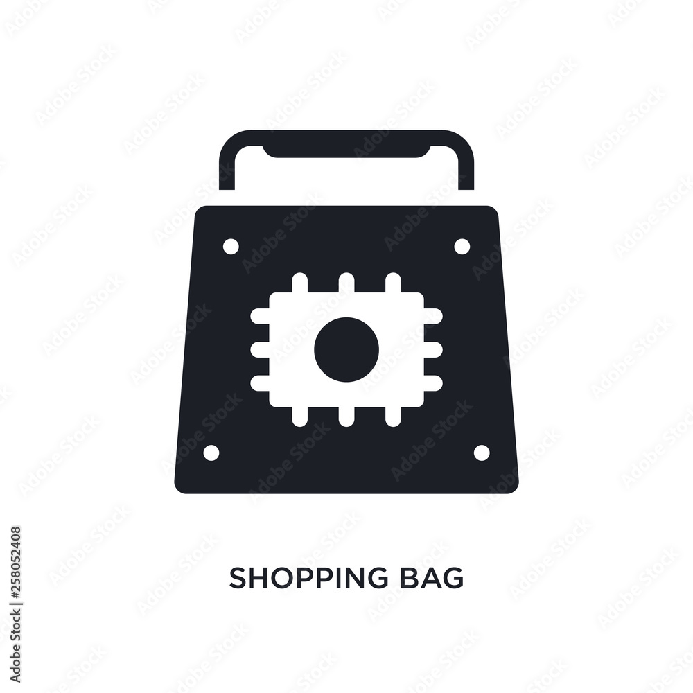 shopping bag isolated icon. simple element illustration from artificial intelligence concept icons. shopping bag editable logo sign symbol design on white background. can be use for web and mobile shopping bag isolated icon. simple element illustration from artificial intelligence concept icons. shopping bag editable logo sign symbol design on white background. can be use for web and mobile