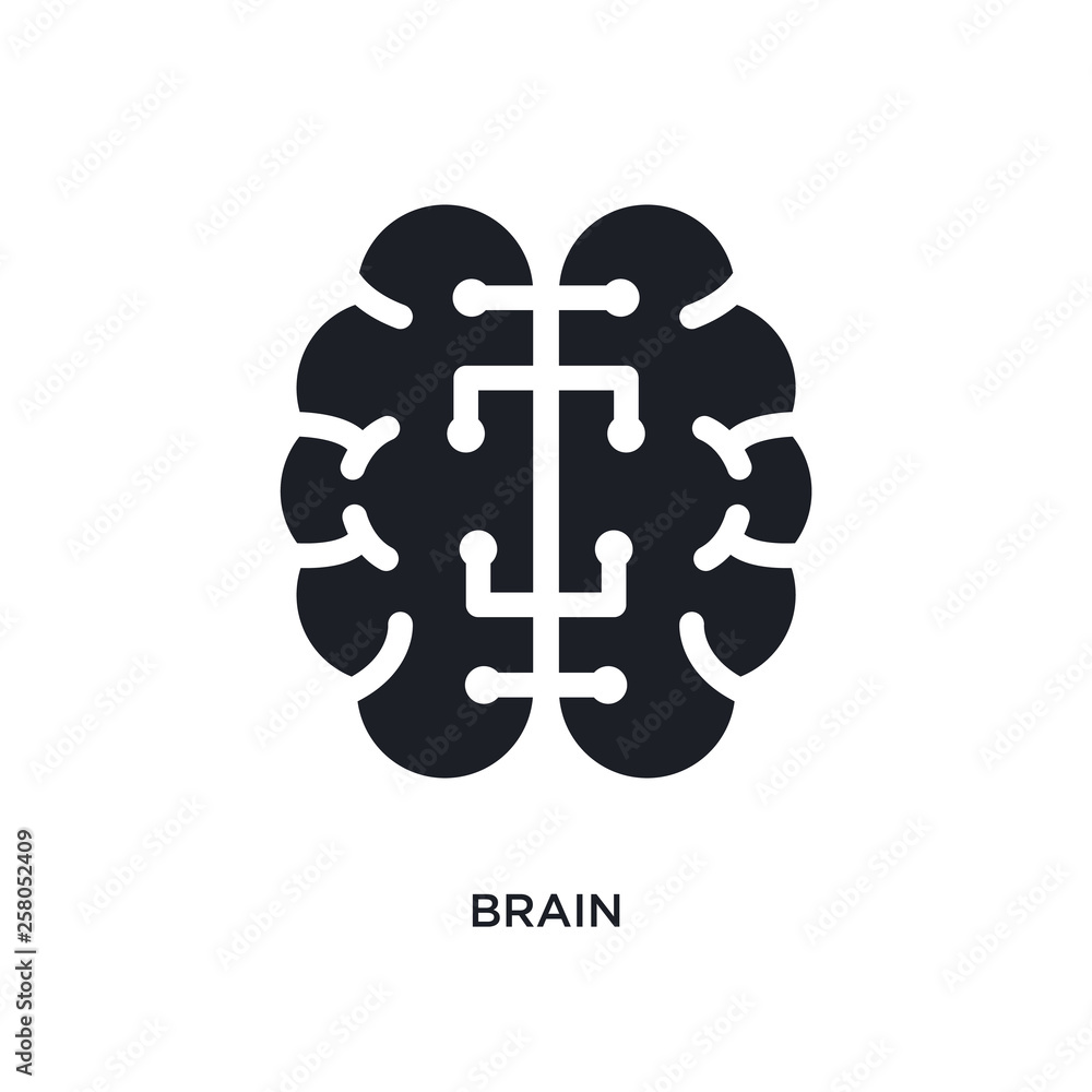 Fototapeta premium brain isolated icon. simple element illustration from artificial intelligence concept icons. brain editable logo sign symbol design on white background. can be use for web and mobile