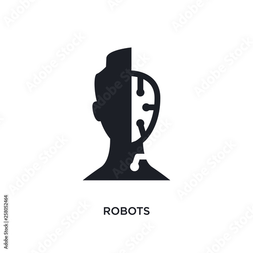 robots isolated icon. simple element illustration from artificial intelligence concept icons. robots editable logo sign symbol design on white background. can be use for web and mobile