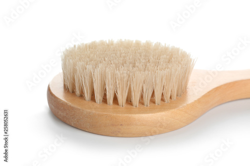 Massage brush on white background