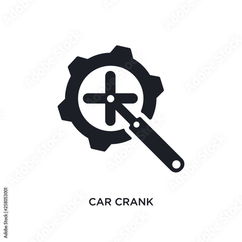 car crank isolated icon. simple element illustration from car parts concept icons. car crank editable logo sign symbol design on white background. can be use for web and mobile