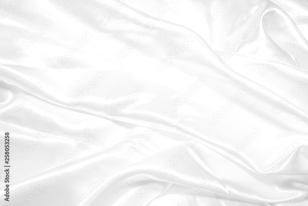 White cloth background abstract with soft waves.