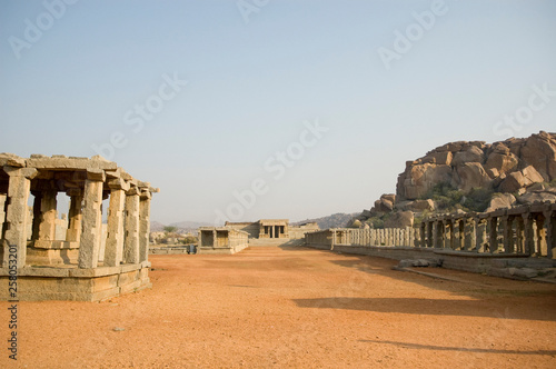 architecture of the ancient city in Hampi, Karnataka, India