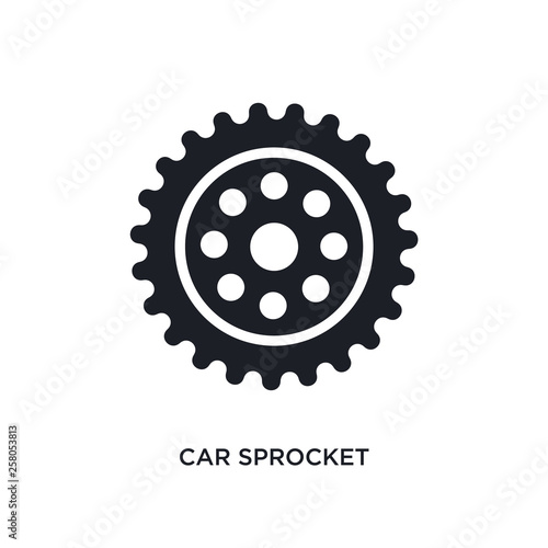 car sprocket isolated icon. simple element illustration from car parts concept icons. car sprocket editable logo sign symbol design on white background. can be use for web and mobile