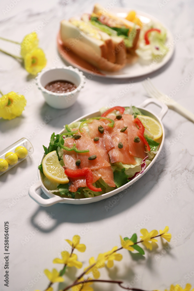salmon vegetable salad