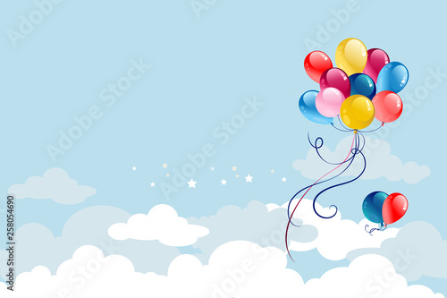 Balloons on blue sky