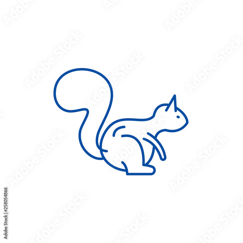 Squirrel line concept icon. Squirrel flat  vector website sign, outline symbol, illustration.