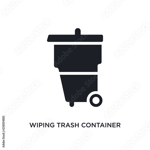 wiping trash container isolated icon. simple element illustration from cleaning concept icons. wiping trash container editable logo sign symbol design on white background. can be use for web and