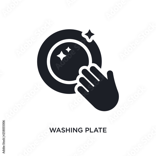 washing plate isolated icon. simple element illustration from cleaning concept icons. washing plate editable logo sign symbol design on white background. can be use for web and mobile