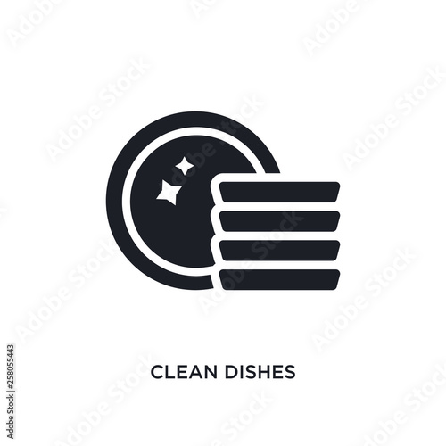 clean dishes isolated icon. simple element illustration from cleaning concept icons. clean dishes editable logo sign symbol design on white background. can be use for web and mobile