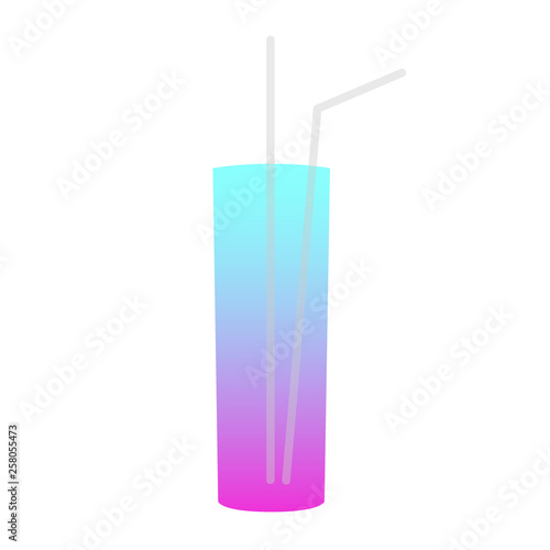 Cocktail glass with gradient. Straight glass shape