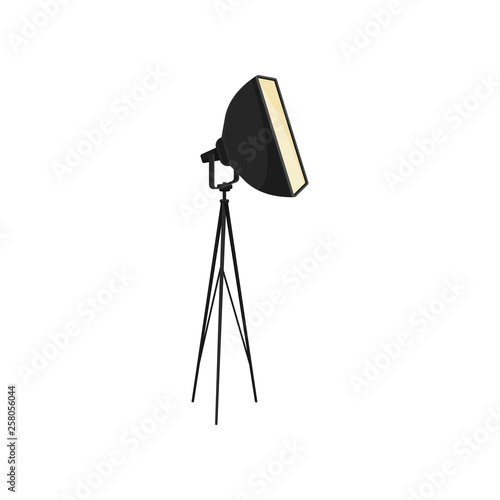 Searchlight concept. Spotlight on white background. Lighting show.