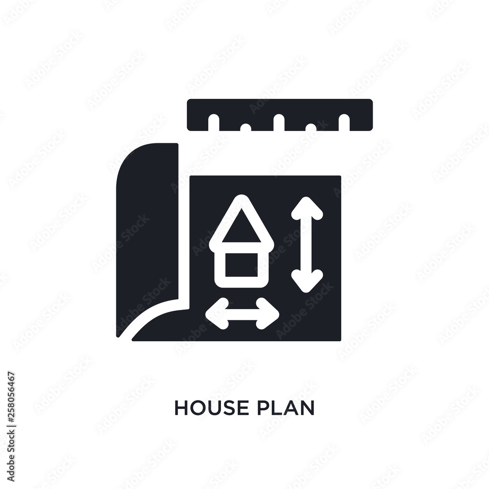 Fototapeta premium house plan isolated icon. simple element illustration from construction concept icons. house plan editable logo sign symbol design on white background. can be use for web and mobile
