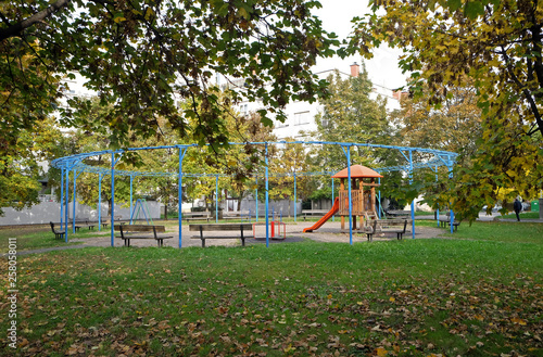 Kids playground in Malesnica residential area, Zagreb, Croatia