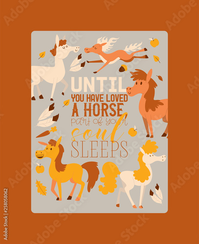 Horse vector animal of horse-breeding or equestrian and horsey equine stallion illustration backdrop animalistic horsy set of horsed animal character background