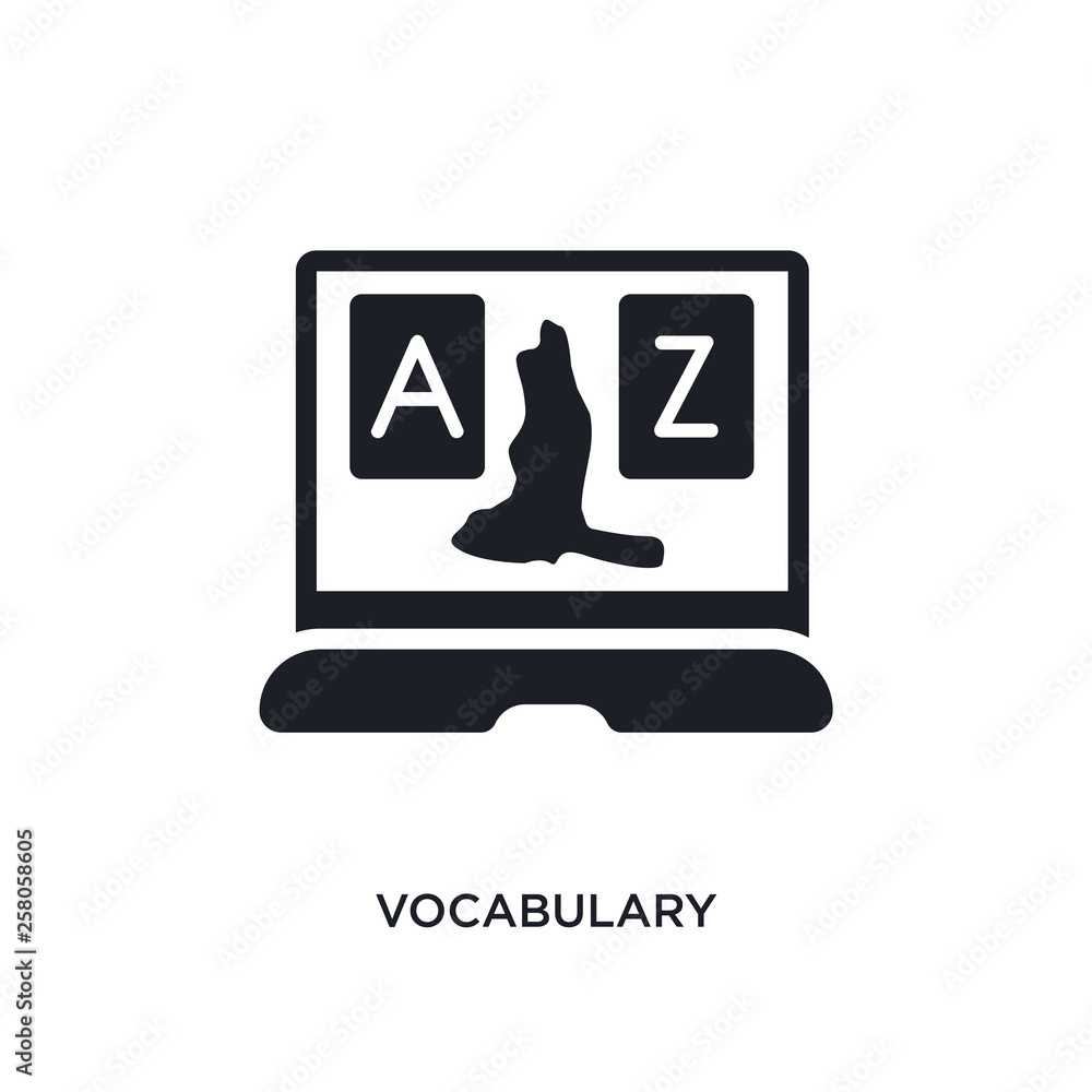 vocabulary isolated icon. simple element illustration from e-learning and education concept icons. vocabulary editable logo sign symbol design on white background. can be use for web and mobile vocabulary isolated icon. simple element illustration from e-learning and education concept icons. vocabulary editable logo sign symbol design on white background. can be use for web and mobile