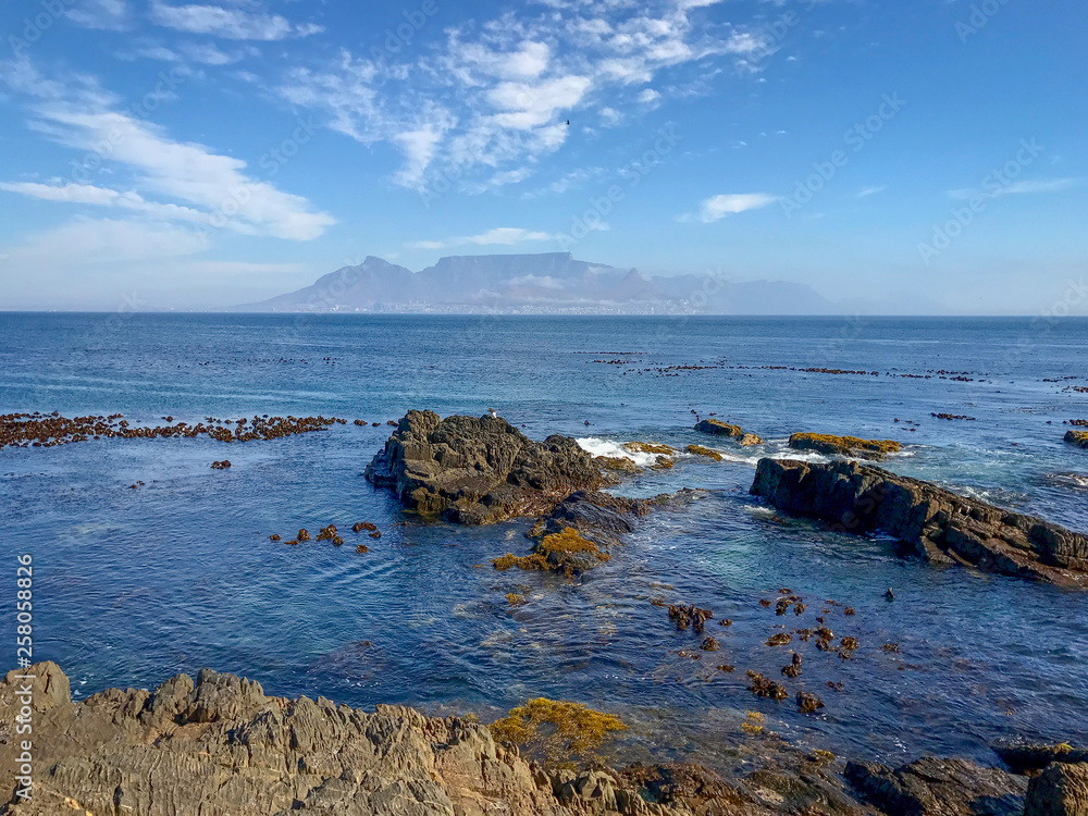 Blick auf Kapstadt von Robben Island