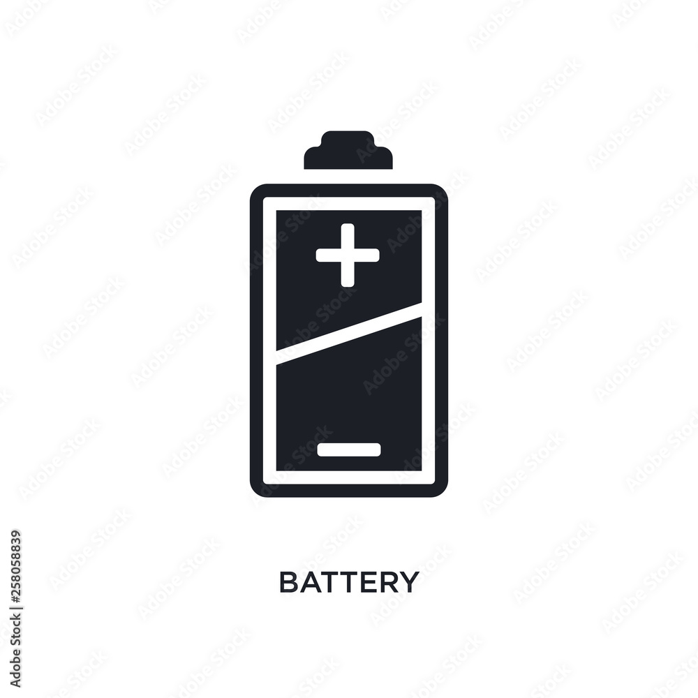 battery isolated icon. simple element illustration from electrian connections concept icons. battery editable logo sign symbol design on white background. can be use for web and mobile