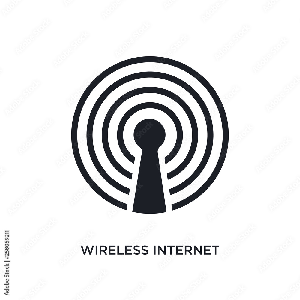 wireless internet isolated icon. simple element illustration from electrian connections concept icons. wireless internet editable logo sign symbol design on white background. can be use for web and wireless internet isolated icon. simple element illustration from electrian connections concept icons. wireless internet editable logo sign symbol design on white background. can be use for web and