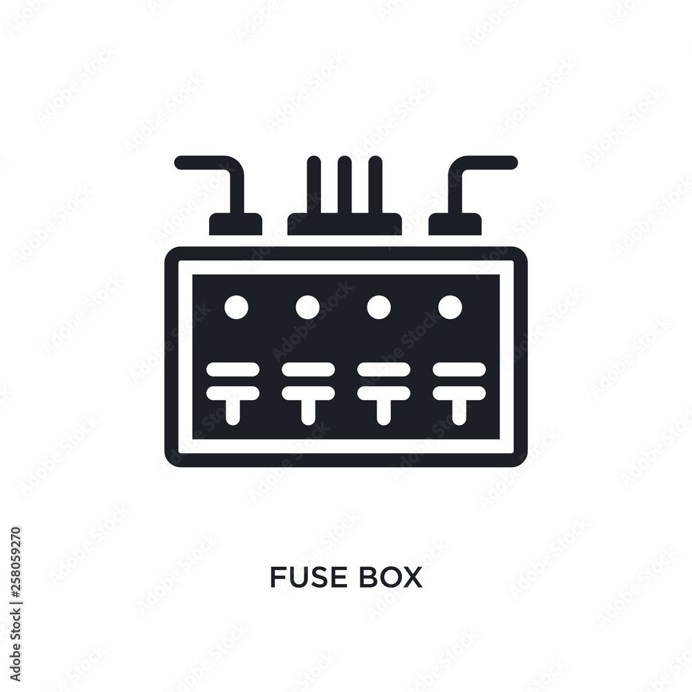 fuse box isolated icon. simple element illustration from electrian connections concept icons. fuse box editable logo sign symbol design on white background. can be use for web and mobile fuse box isolated icon. simple element illustration from electrian connections concept icons. fuse box editable logo sign symbol design on white background. can be use for web and mobile