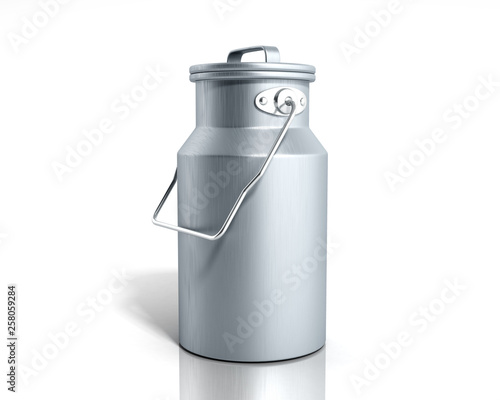 can container for milk 3d render on white background