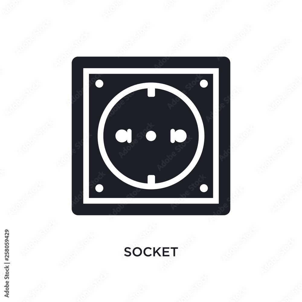 socket isolated icon. simple element illustration from electrian connections concept icons. socket editable logo sign symbol design on white background. can be use for web and mobile socket isolated icon. simple element illustration from electrian connections concept icons. socket editable logo sign symbol design on white background. can be use for web and mobile