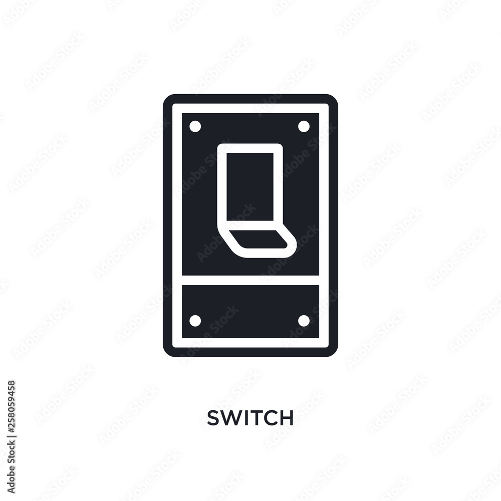 switch isolated icon. simple element illustration from electrian connections concept icons. switch editable logo sign symbol design on white background. can be use for web and mobile switch isolated icon. simple element illustration from electrian connections concept icons. switch editable logo sign symbol design on white background. can be use for web and mobile