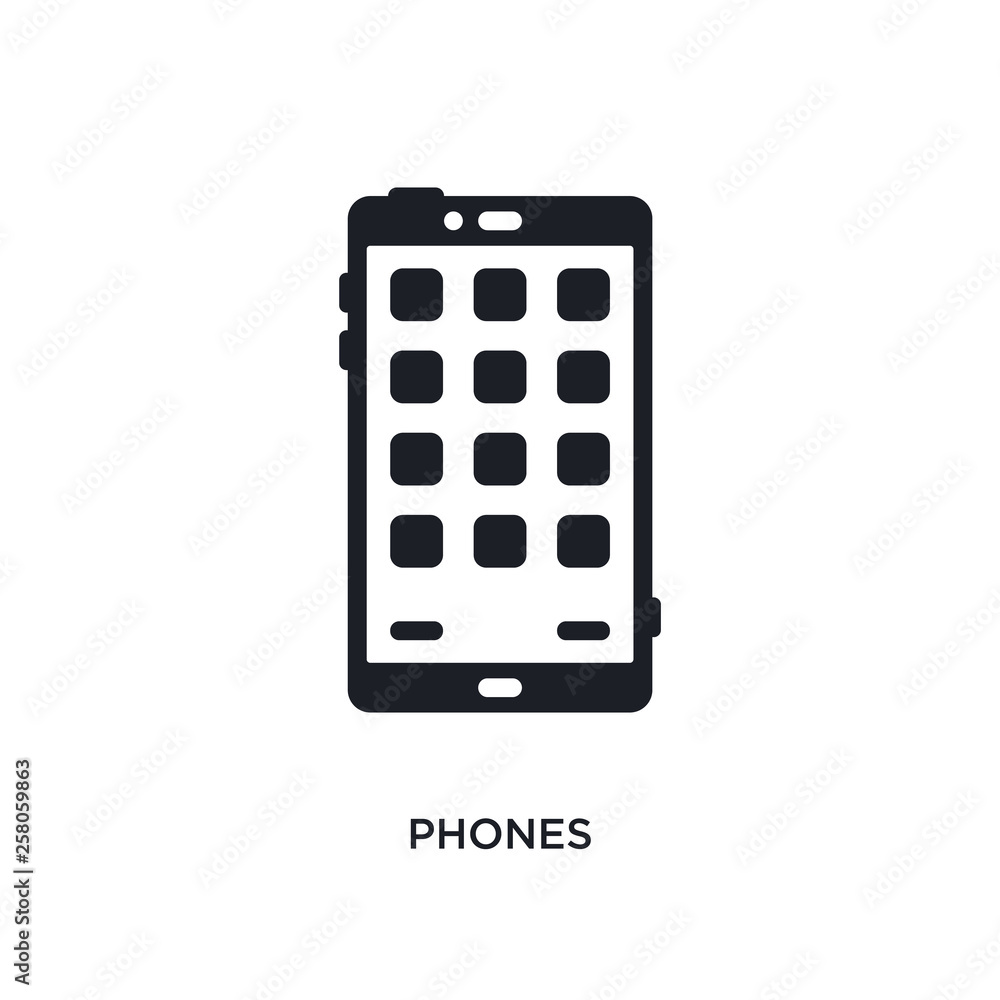 phones isolated icon. simple element illustration from electronic devices concept icons. phones editable logo sign symbol design on white background. can be use for web and mobile phones isolated icon. simple element illustration from electronic devices concept icons. phones editable logo sign symbol design on white background. can be use for web and mobile