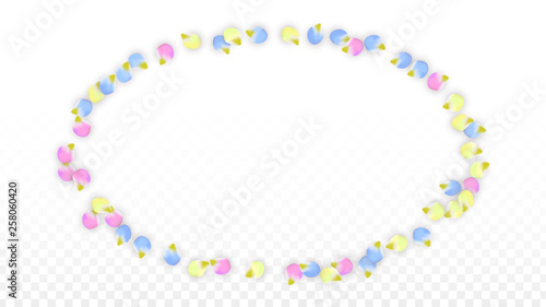 Wallpaper Mural Vector Realistic Colorful Petals Falling on Transparent Background.  Spring Romantic Flowers Illustration. Flying Petals. Sakura Spa Design. Blossom Confetti. Design Elements for Wedding Decoration. Torontodigital.ca