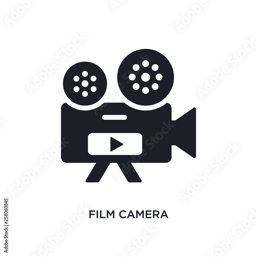 film camera isolated icon. simple element illustration from electronic stuff fill concept icons. film camera editable logo sign symbol design on white background. can be use for web and mobile