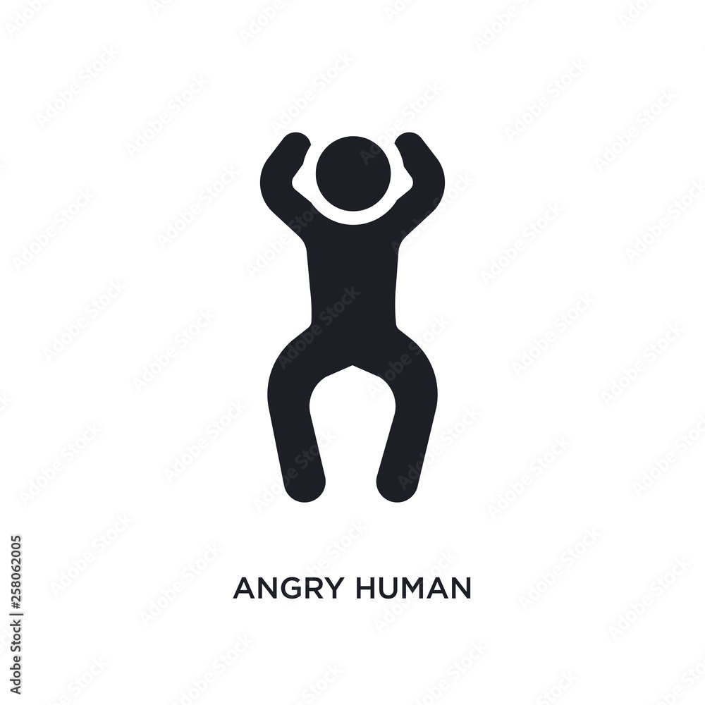 angry human isolated icon. simple element illustration from feelings concept icons. angry human editable logo sign symbol design on white background. can be use for web and mobile