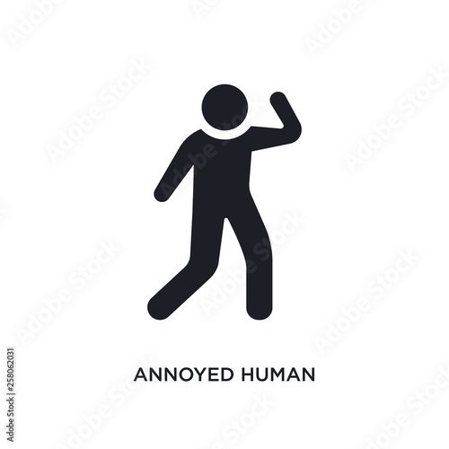 annoyed human isolated icon. simple element illustration from feelings concept icons. annoyed human editable logo sign symbol design on white background. can be use for web and mobile