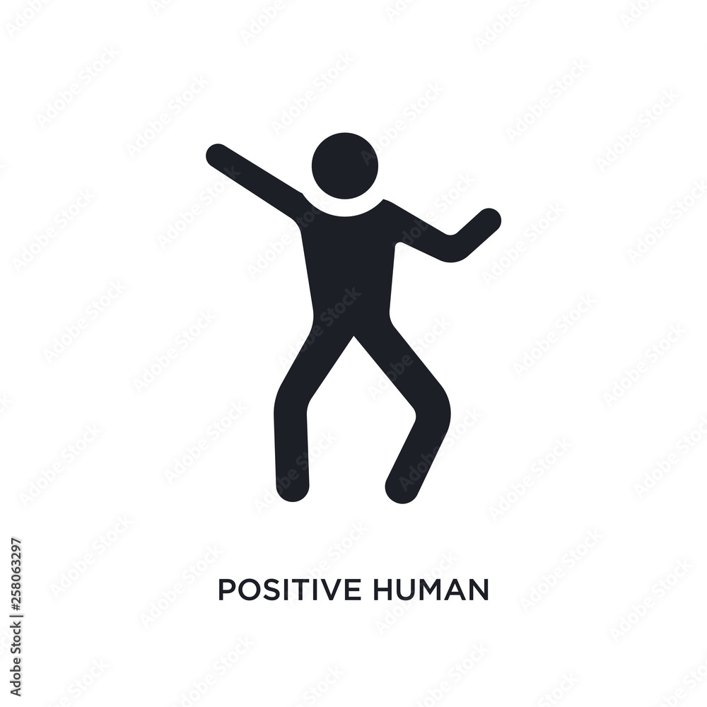 positive human isolated icon. simple element illustration from feelings concept icons. positive human editable logo sign symbol design on white background. can be use for web and mobile