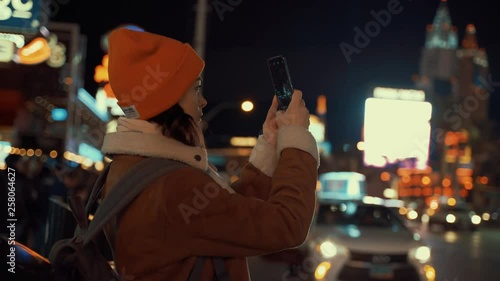 Attractive girl taking photo in Las Vegas