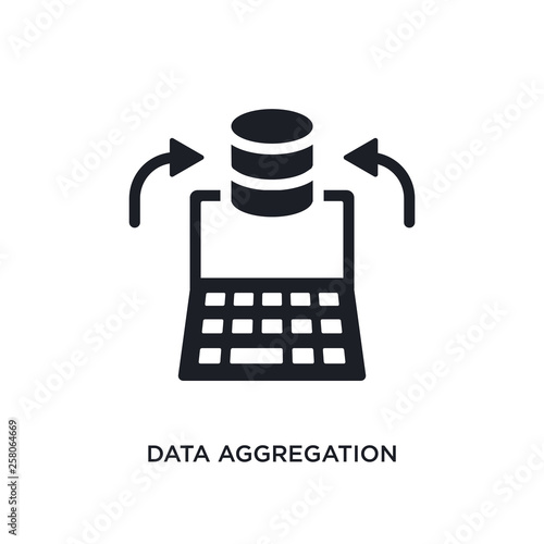 data aggregation isolated icon. simple element illustration from general-1 concept icons. data aggregation editable logo sign symbol design on white background. can be use for web and mobile